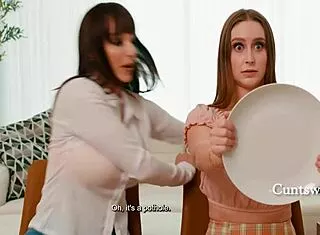 lexi luna's shaved cunt tempts laney grey's topless stepmom stare