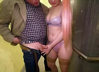 german nympho teen gets pounded hard in public parking staircase by stranger... oops, risky quickie outdoor fuck!! 😈🚀