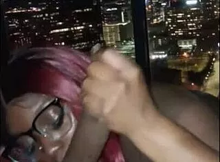 sky suite blowjob ends in massive facial cumshot gagging sloppy