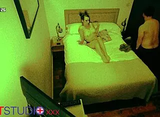 caught this couple goin at it hard in the airbnb voyeur style