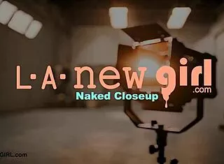 graceful golden blonde reveals her sexy petite body in casting