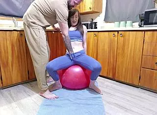 how does she hump that ball till squirting so hard?