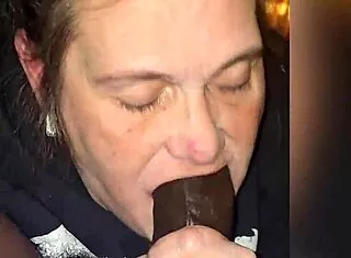 Stepmom’s Baby Blue Nails Grip That Black Cock for Amazing Gumjob!