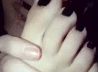 black polish nails crave self foot worship!