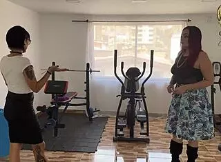 colombian milf latina licks mature redhead's wet pussy in yoga therapy!