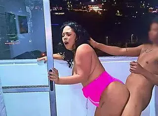 Latina Slut Sucks and Fucks Huge Cock on Medellin Balcony