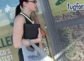 Katie Morgan drenches tight jeans in pee