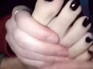 black polish nails crave self foot worship!