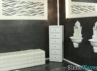 Busty Euro Babe Takes Massive Bukkake Facial