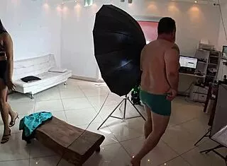 backstage party heat with raquel's juicy shaved pussy and girls kissing