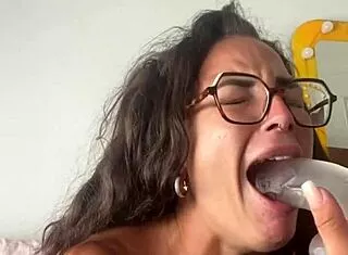 horny tattooed brunette masturbates wildly with toys in orgasm comp!