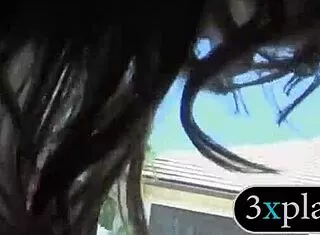 sexy brunette flashes tits gets pounded in car for cash