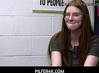 Redhead shoplifter Jane Rogers fucks officer Jovan Jordan to escape