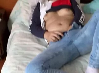 i finger my hairy pussy eyeing stepbro's huge cock cumshot