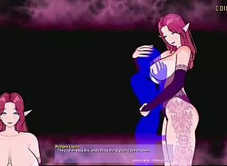 dominant milf queens spank lesbian slaves in hentai bdsm footjob 3d demo