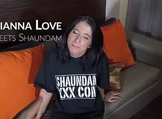 gianna love teases shaundam with sloppy deepthroat skills