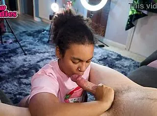 this black teen gags hard on bwc while daddy watches her choke