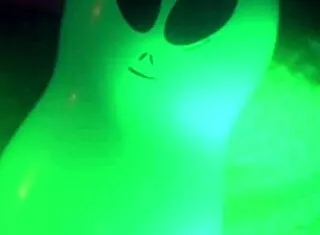 mature milf blasts alien inflatable with massive squirting orgasm