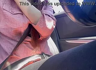 italian milf artemisia flashes big tits car ride