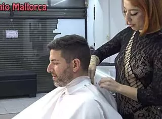 Fucking hot bubble butt Chilean lady barber quickie doggystyle in salon