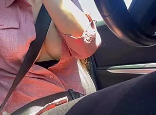 italian milf artemisia flashes big tits car ride