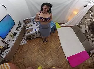 sissy hairy mature lady deepthroats big cock then bends for doggystyle pussy fuck