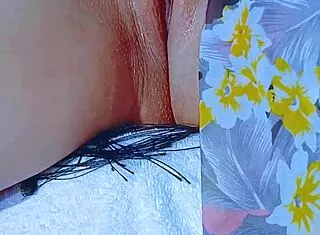 Beautiful Latina Teen Shoves Glass Dildo in Pink Wet Pussy!