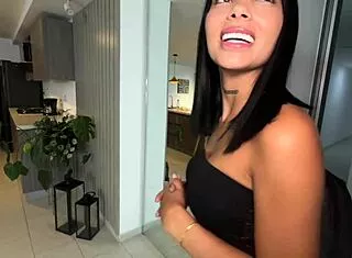 damn this colombian maid's tight pussy milks my cock dry