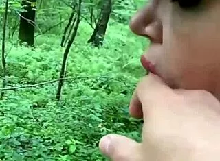 Damn that milf bends her big ass over for woods pounding!