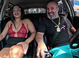 raquel milher spreads tight asshole for bareback car creampie ride