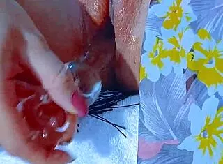 Beautiful Latina Teen Shoves Glass Dildo in Pink Wet Pussy!