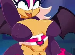 rouge the bat fucked hard in heroes outfit game!