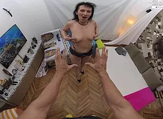 sissy hairy mature lady deepthroats big cock then bends for doggystyle pussy fuck