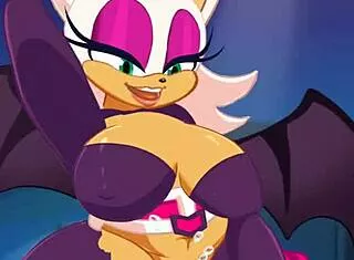 rouge the bat fucked hard in heroes outfit game!
