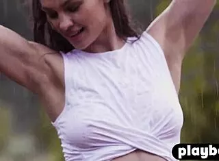 Wet Hot Rita Y Strips Outdoor Showing Amazing Naked Body For Playboy