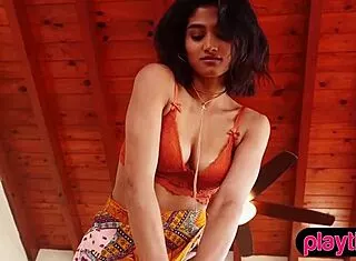 angel constance mesmerizes as beautiful indian teen in sensual striptease undressing petite body small tits tight pussy