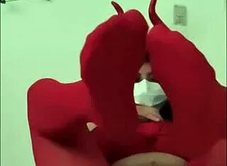Devil costume turns innocent look into teasing whore vibe