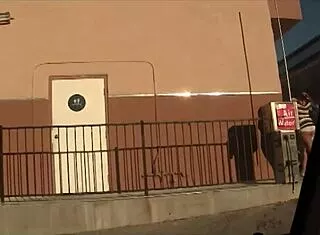 allie spots huge cock poking through bathroom glory hole