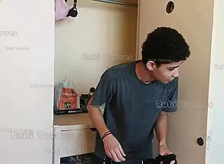 i caught my stepbro sniffing my panties in closet then fucked him hard