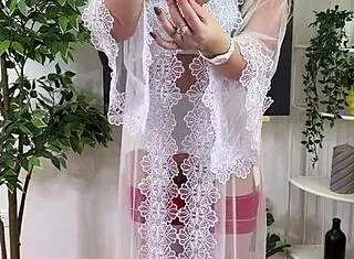 Butt Plug Stretches Teacher's Ass in Lingerie Roleplay