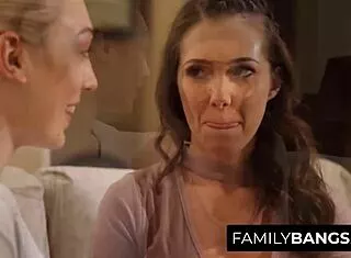 Lily Labeau Claims Innocent Stepsister Jenna Sativa's Virginity with Strapon