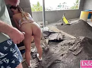 Round Ass Slut Fucked Hard In Construction Site!