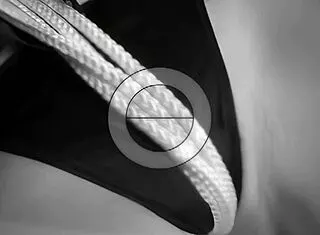 Tied wrists heighten brunette's rough threesome pussy pounding