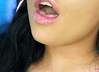 What secrets does this classic brunette beauty reveal in her solo showcase?