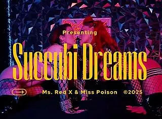 goth pierced nipple succubus feeds on sloppy lesbian dildo cum