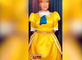 redhead penny pax rips clothes teases gaping hole with dildo solo