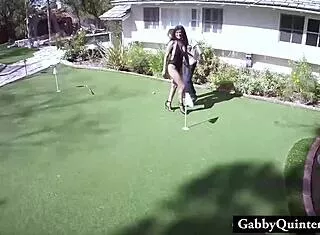 Hey, you caught me! cheating latina milf gabby quinteros blows lawn guy