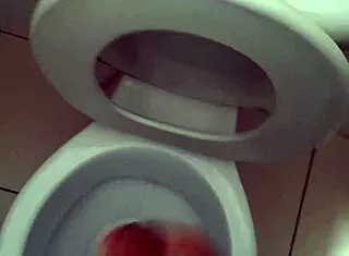 day 6 stroking my huge brazilian cock solo bathroom explosion
