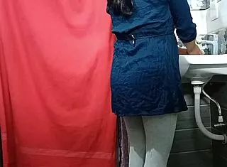 Virgin Boss Roughly Pounds Secretary in Office Bathroom Hidden Cam