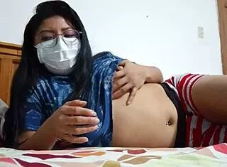 curvy latina strips naked gropes big tits ass homemade